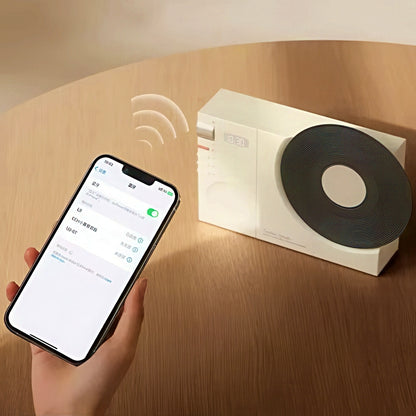 Rechargeable Bluetooth Speaker with Record Player Design