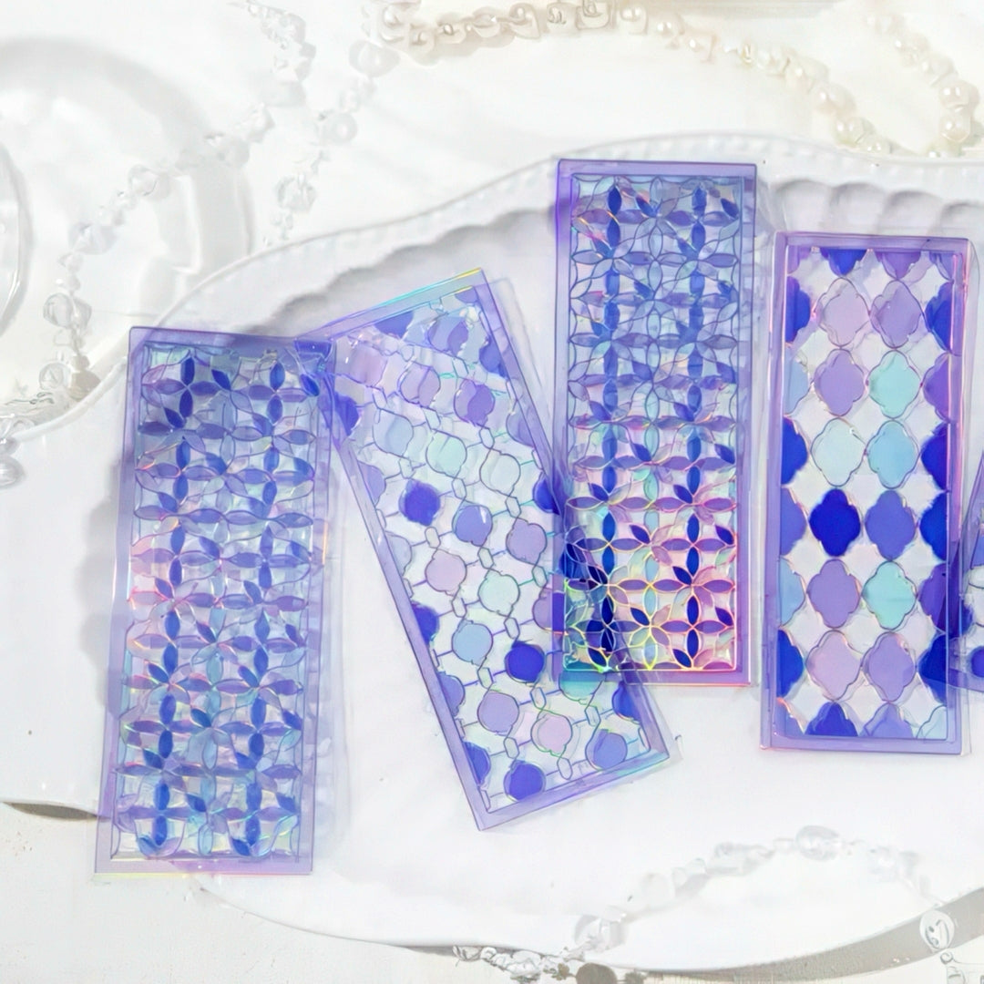 Lattice Stained Glass Window Plastic Bookmark Set