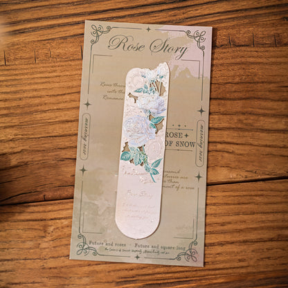 Romantic Flowers Metal Bookmark