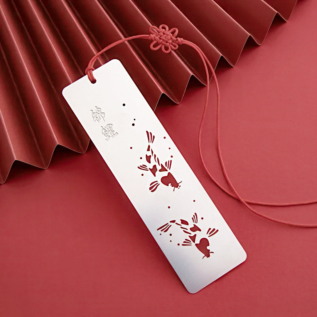 Chinese Themed Hollow Stainless Steel Bookmark