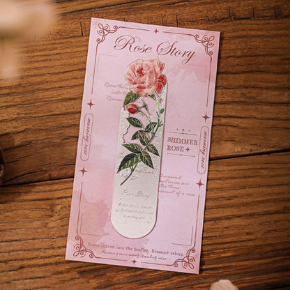 Romantic Flowers Metal Bookmark