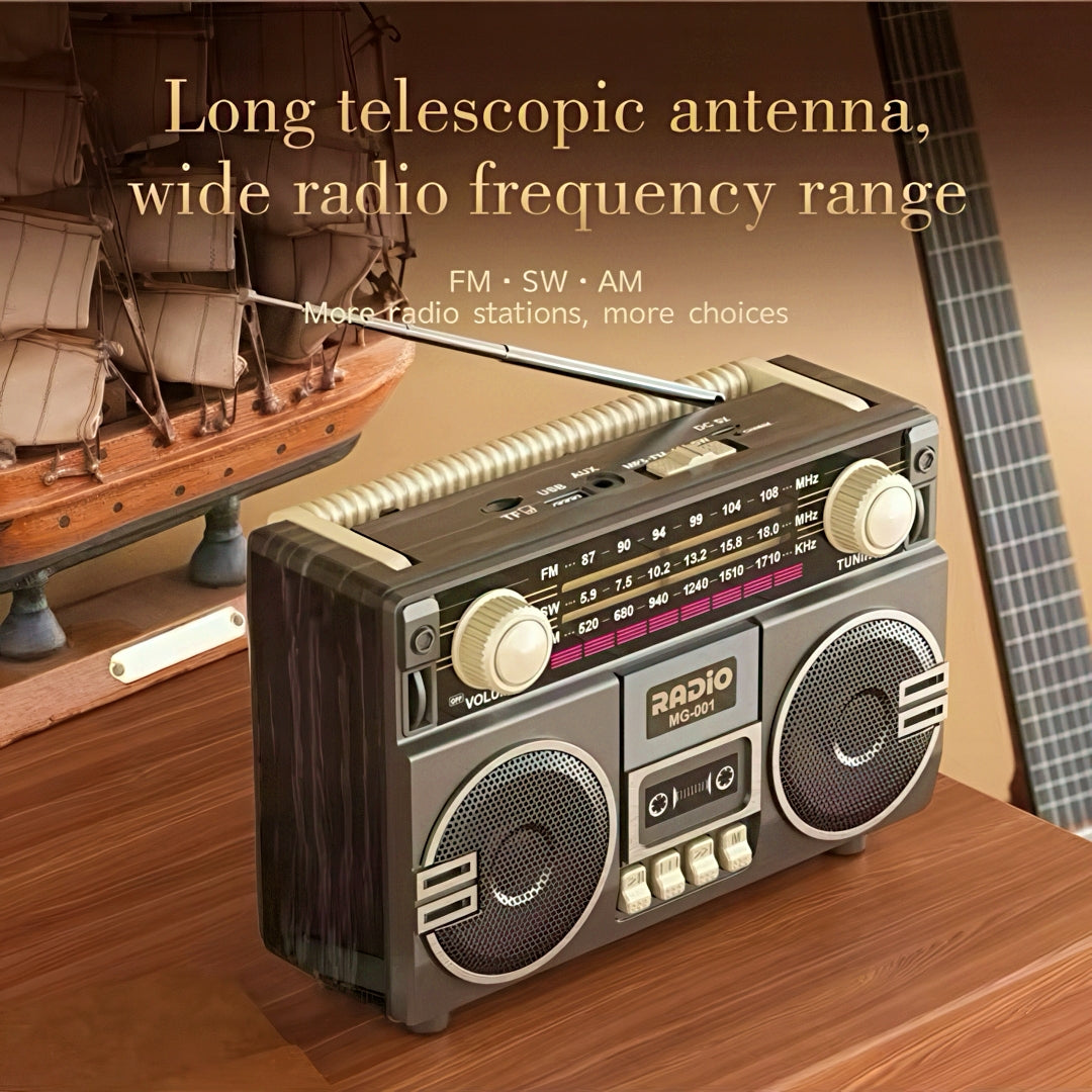 Portable Bluetooth Radio with Cassette Player Design