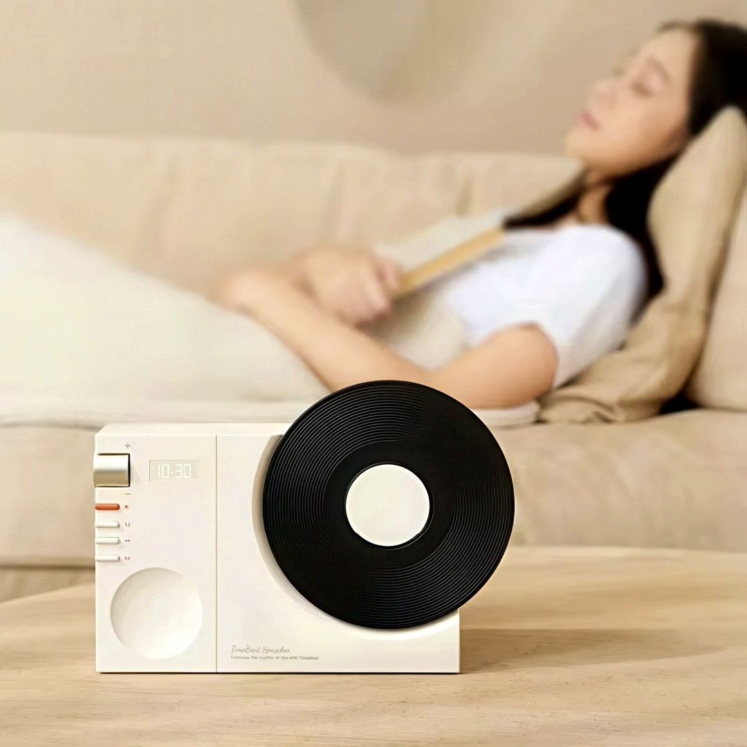 Rechargeable Bluetooth Speaker with Record Player Design