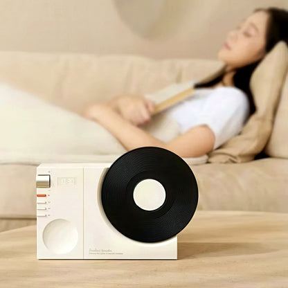 Rechargeable Bluetooth Speaker with Record Player Design