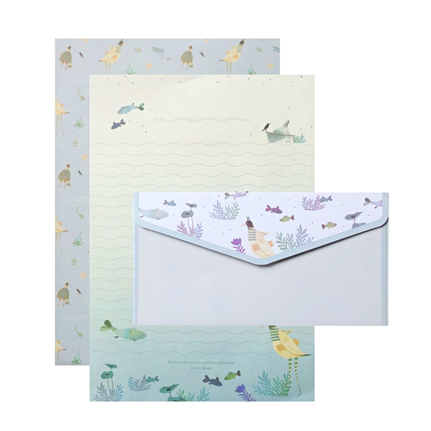 Retro Floral Theme Envelope Set