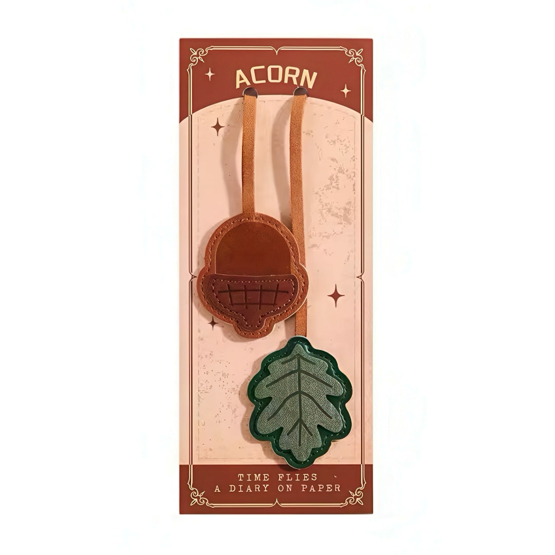 Multifunctional Retro Faux Leather Strip Bookmark