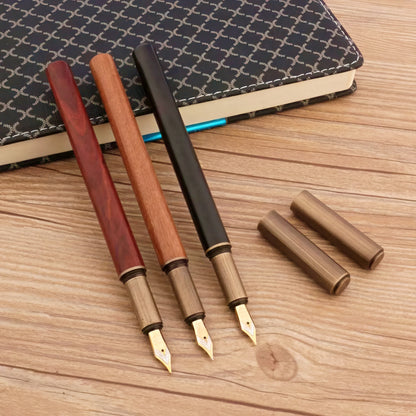 Retro Bronze Wooden Fountain Pen