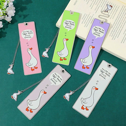 Cute Silly Goose Stainless Steel Bookmark
