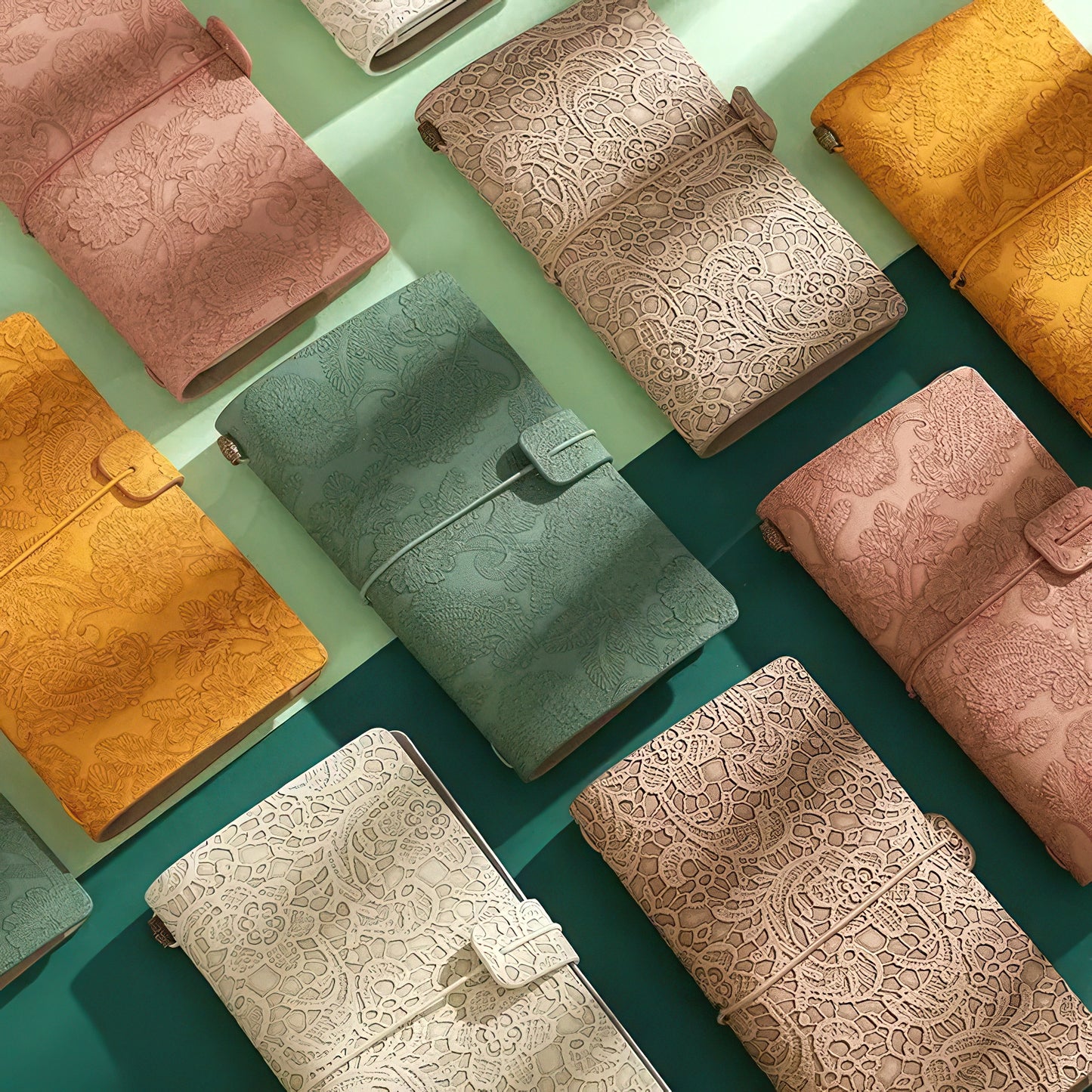 Morandi Color Floral Embossed Notebook