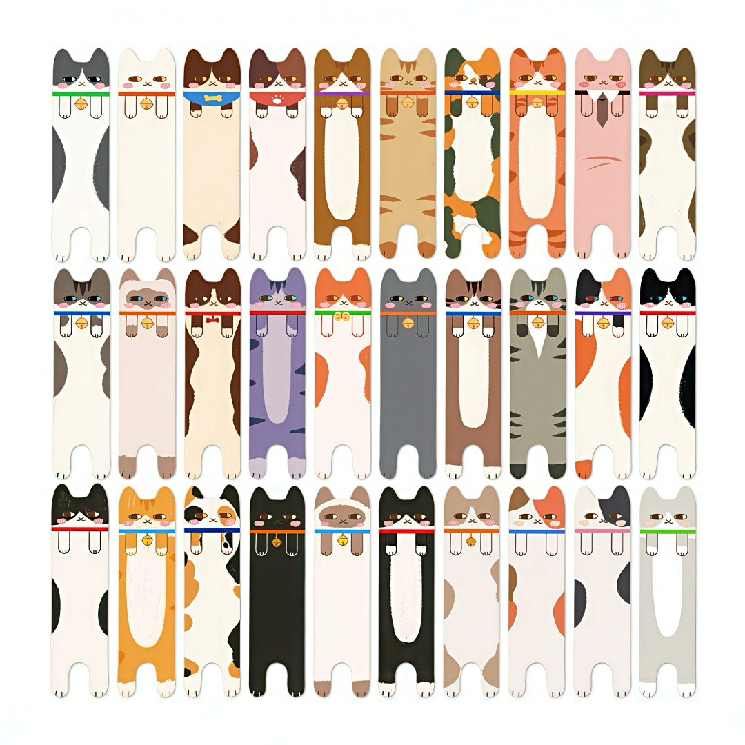 Cute Cat Shaped Paper Bookmark Set
