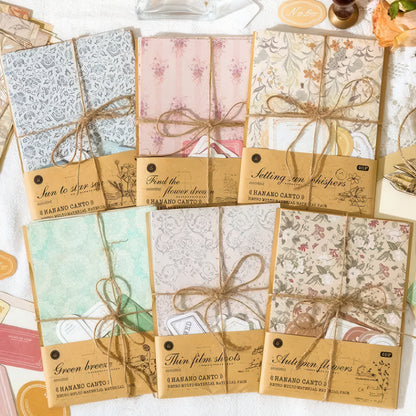 Vintage Floral Themed Scrapbook Paper Set
