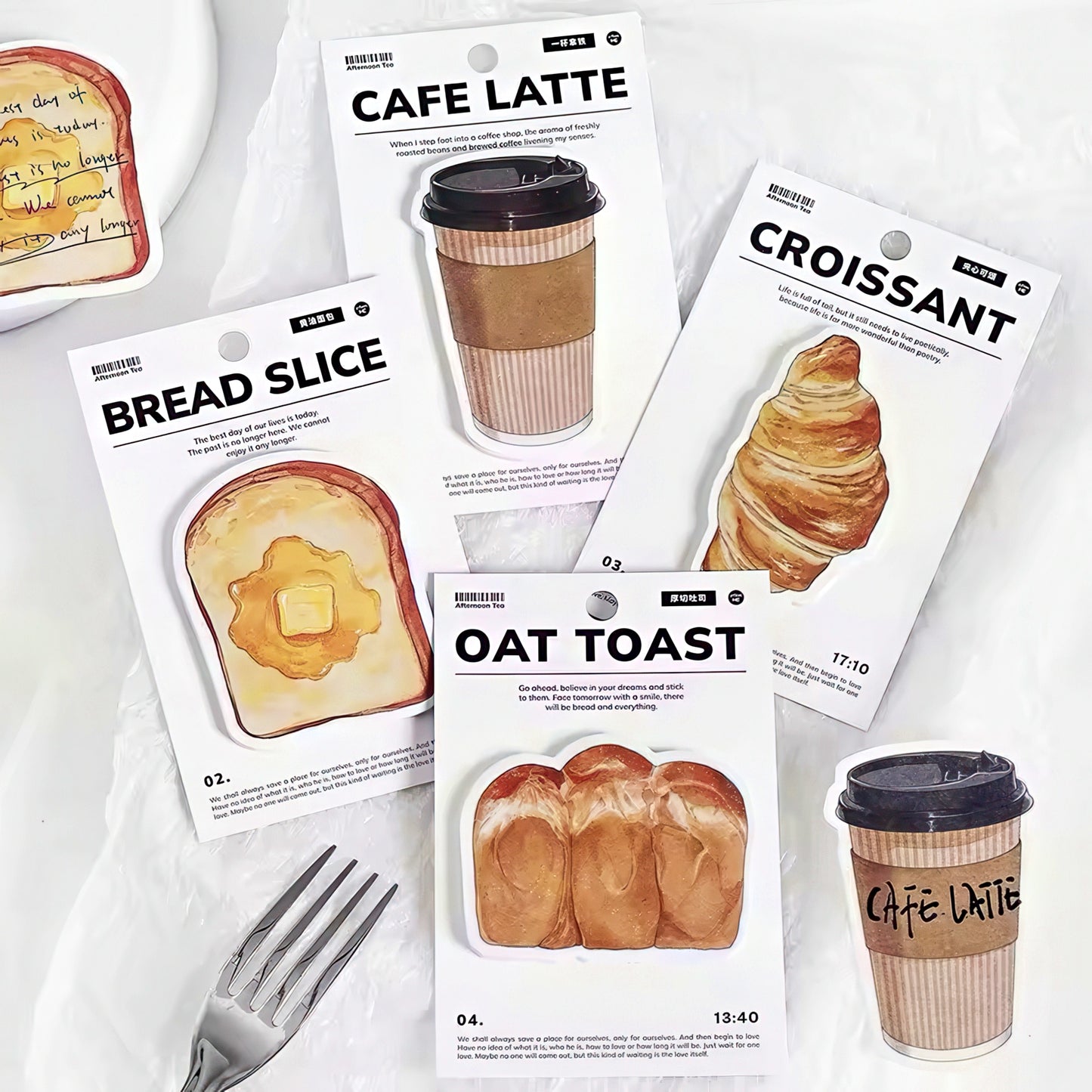 Bread and Coffee Shaped Sticky Notes