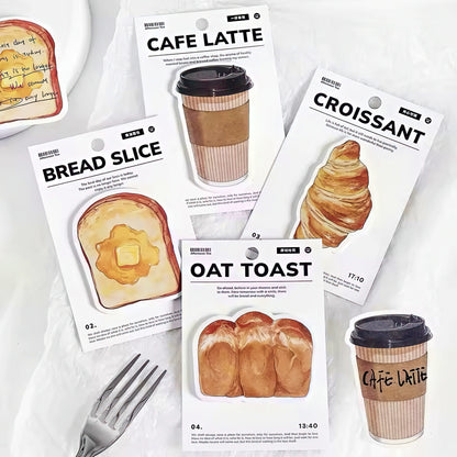 Bread and Coffee Shaped Sticky Notes