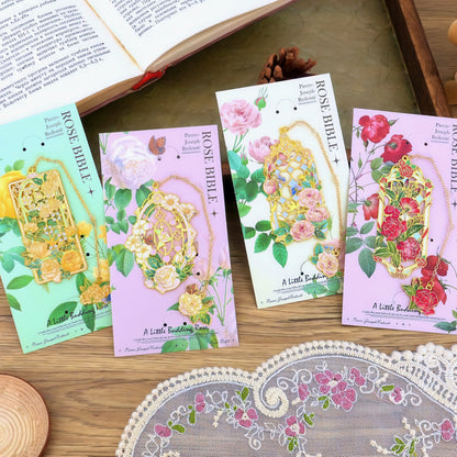 Baroque Roses Design Metal Bookmark