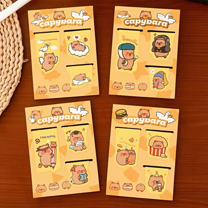 Cute Capybara Themed Magnetic Bookmark Set of 3