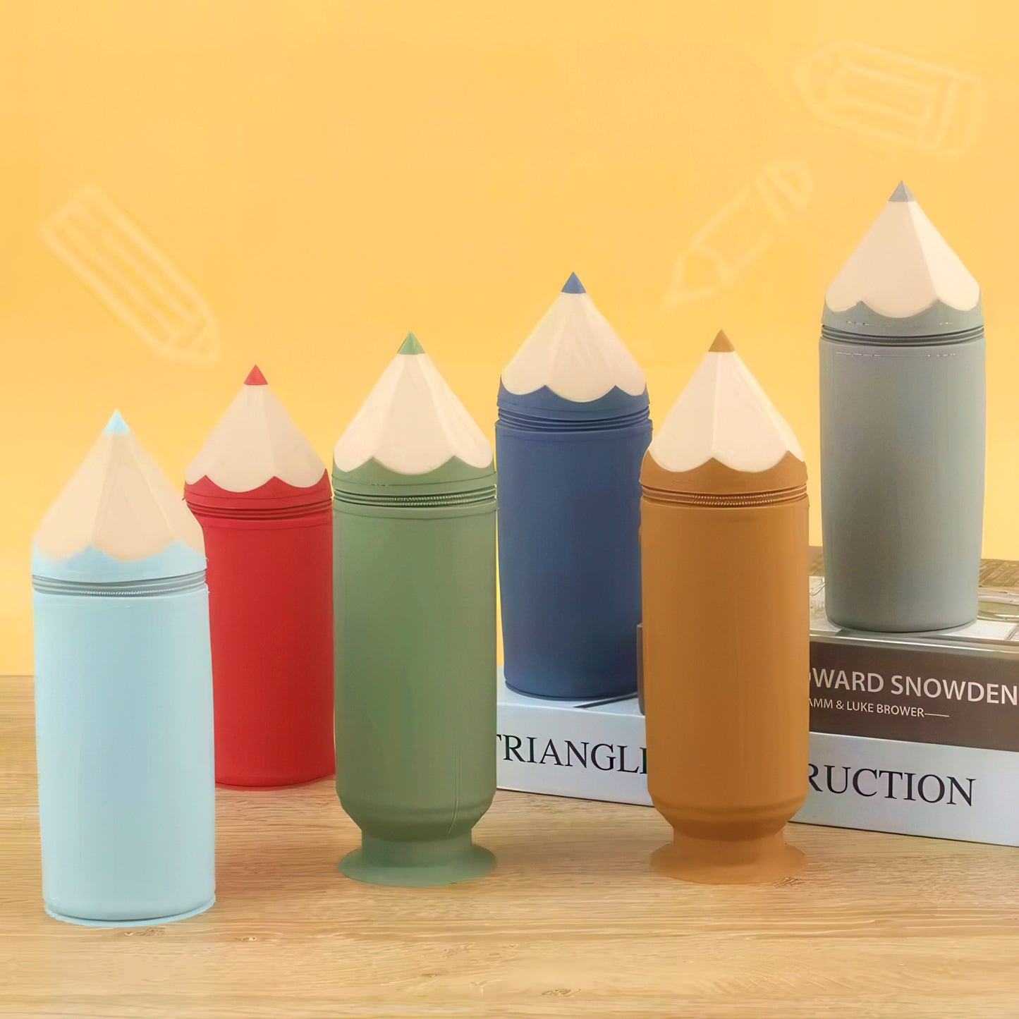 Silicone Pencil-shaped Stand Up Pencil Case