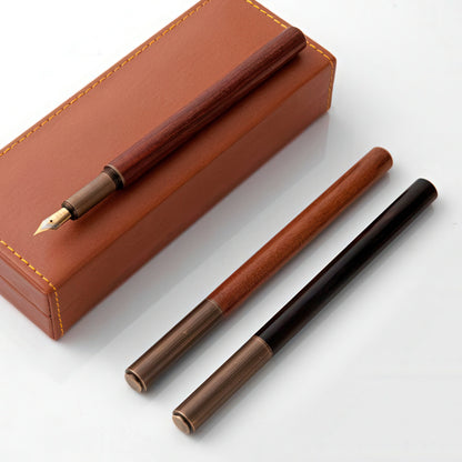 Retro Bronze Wooden Fountain Pen