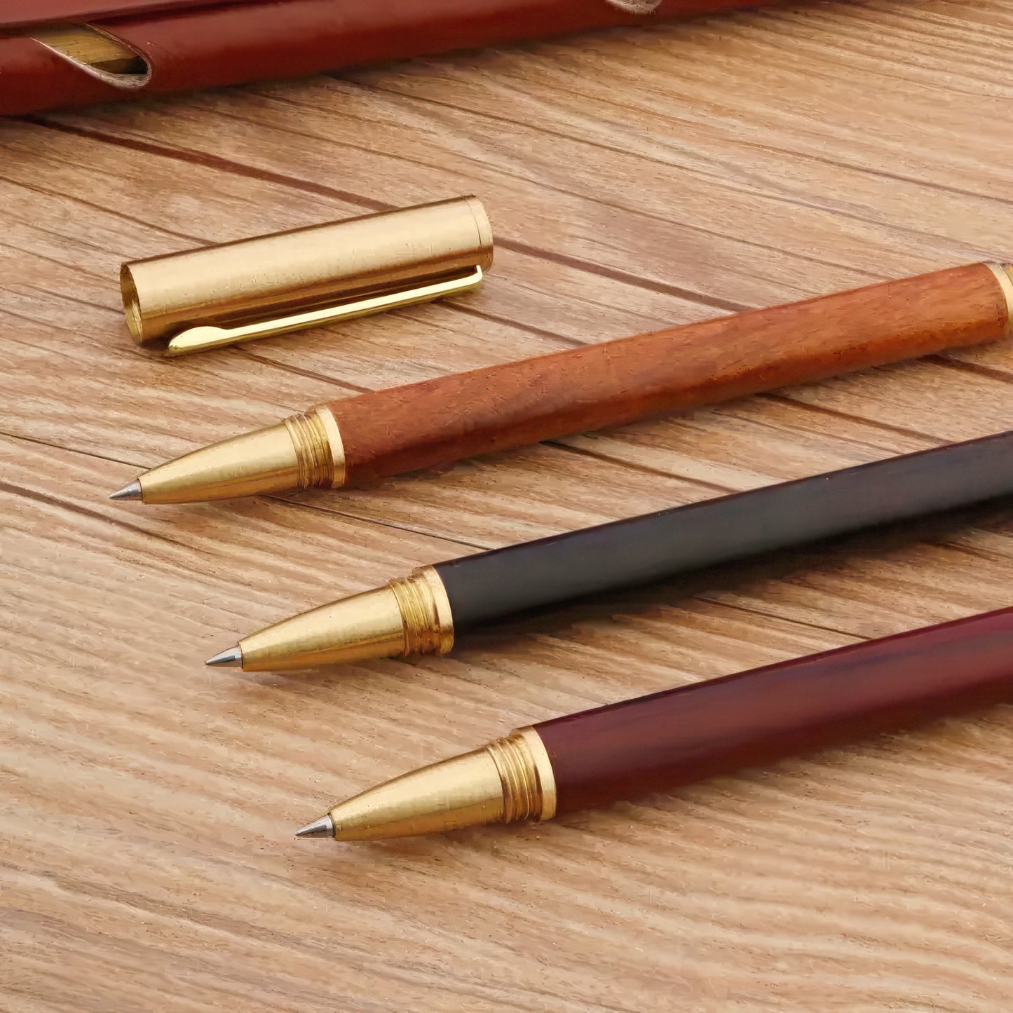 Wooden Rollerball Pen with Brass Cap