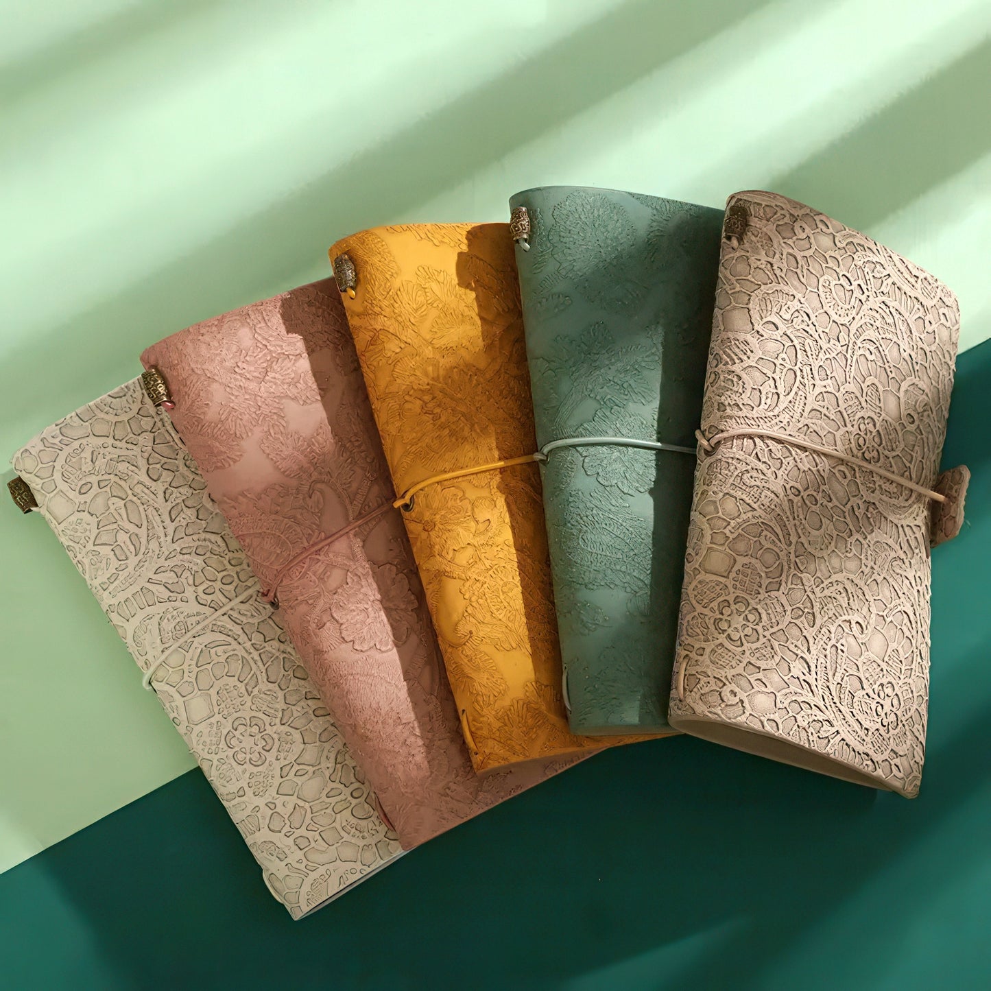 Morandi Color Floral Embossed Notebook