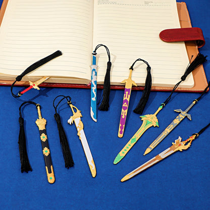 Wuxia Sword Shaped Metal Bookmark