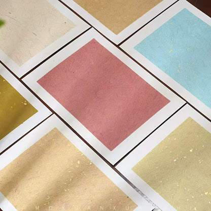 Colorful Xuan Paper with Gold Flakes
