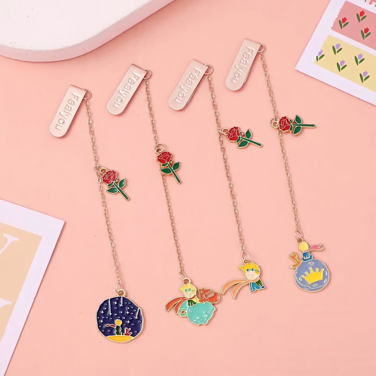 Little Prince Themed Metal Charm Bookmark