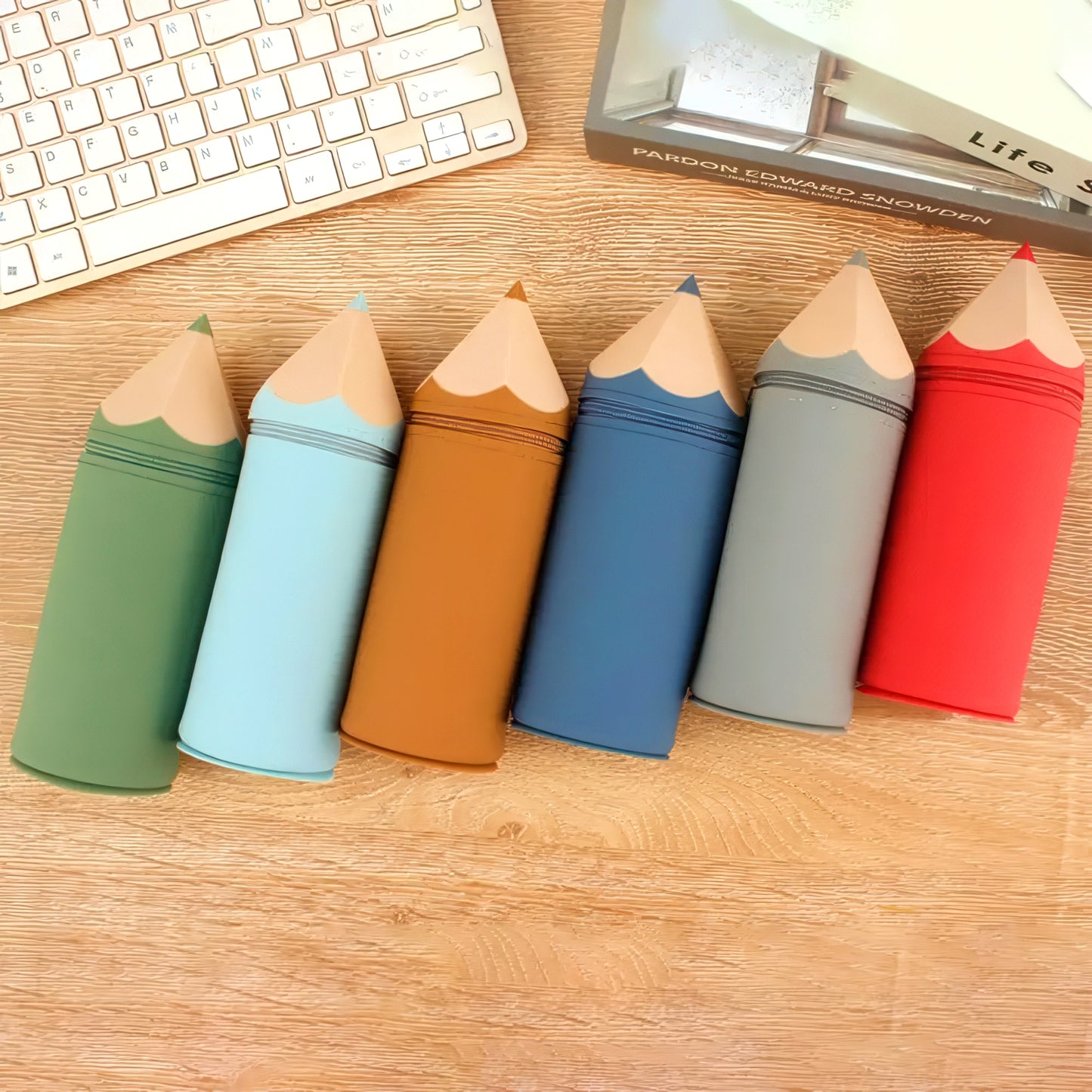 Silicone Pencil-shaped Stand Up Pencil Case