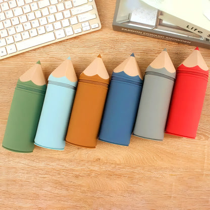 Silicone Pencil-shaped Stand Up Pencil Case