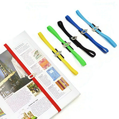 Elastic Band Bookmark with Sliding Metal Pointer