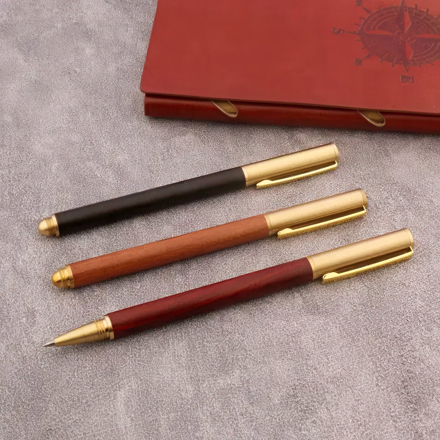 Wooden Rollerball Pen with Brass Cap
