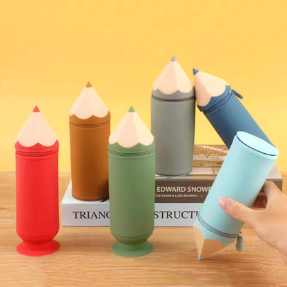 Silicone Pencil-shaped Stand Up Pencil Case