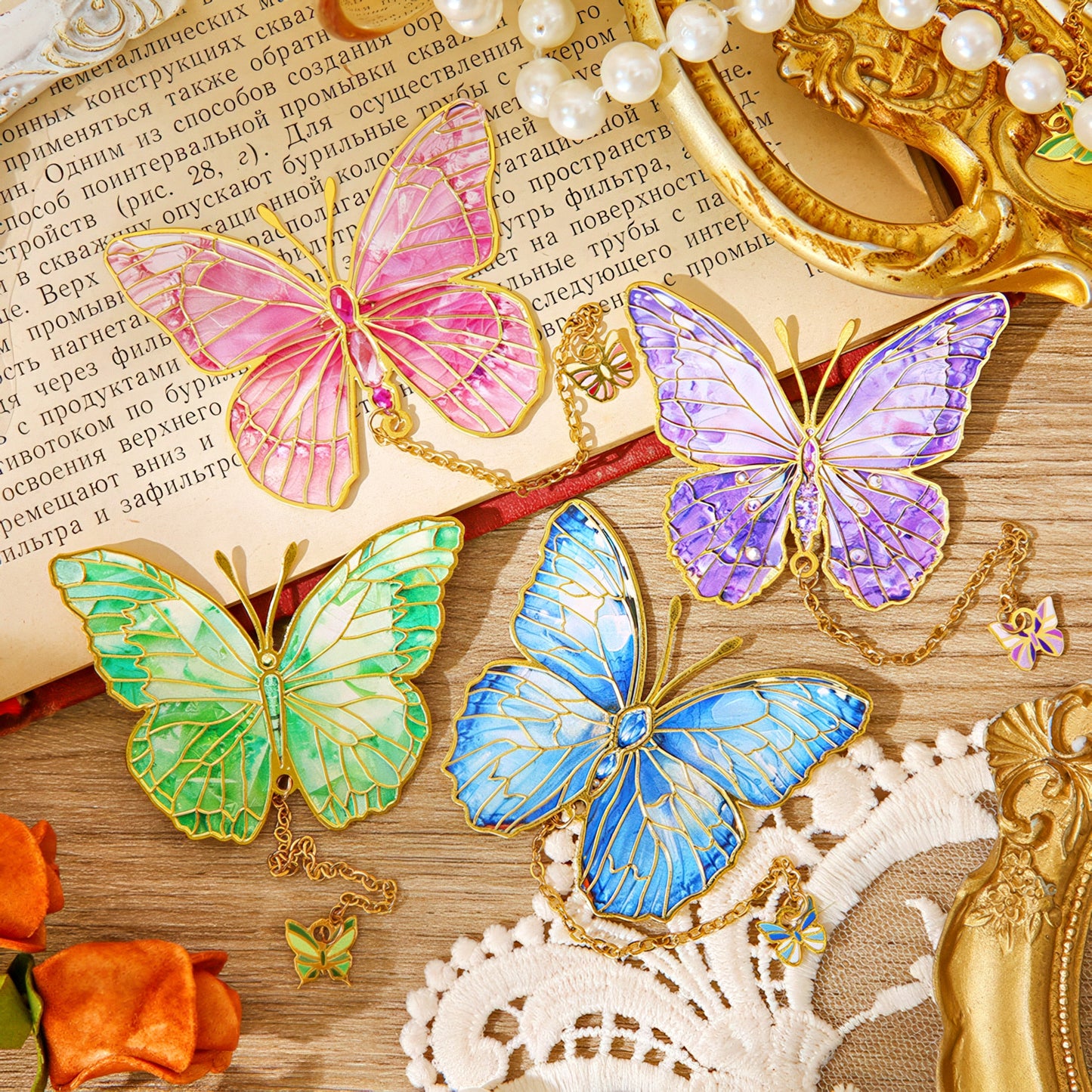 Colorful Butterfly Metal Bookmark