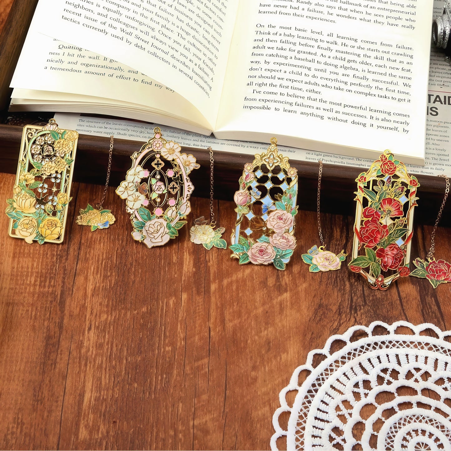 Baroque Roses Design Metal Bookmark