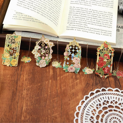 Baroque Roses Design Metal Bookmark