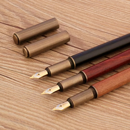 Retro Bronze Wooden Fountain Pen