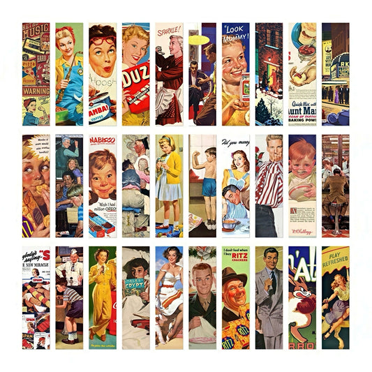 Retro American Poster Paper Bookmark Set