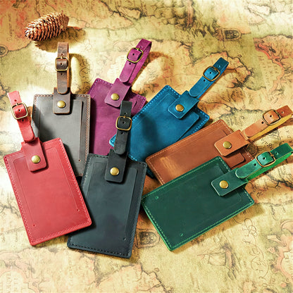 Dyed Leather Luggage Tag