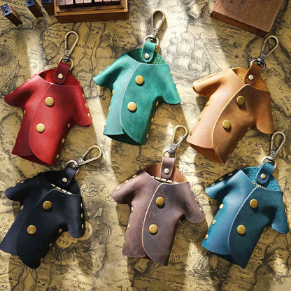 Dyed Cowhide T-shirt Shaped Key Case