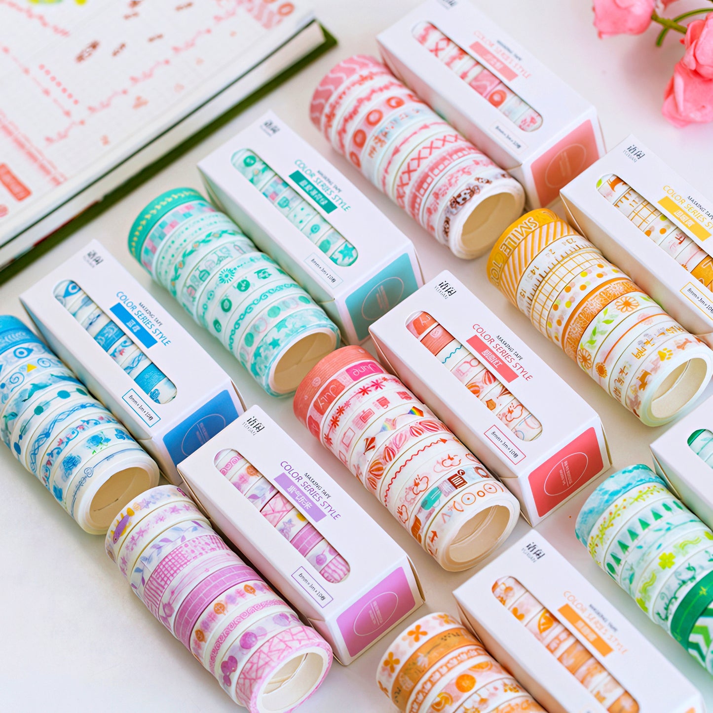 Colorful Patterns Washi Tape Set