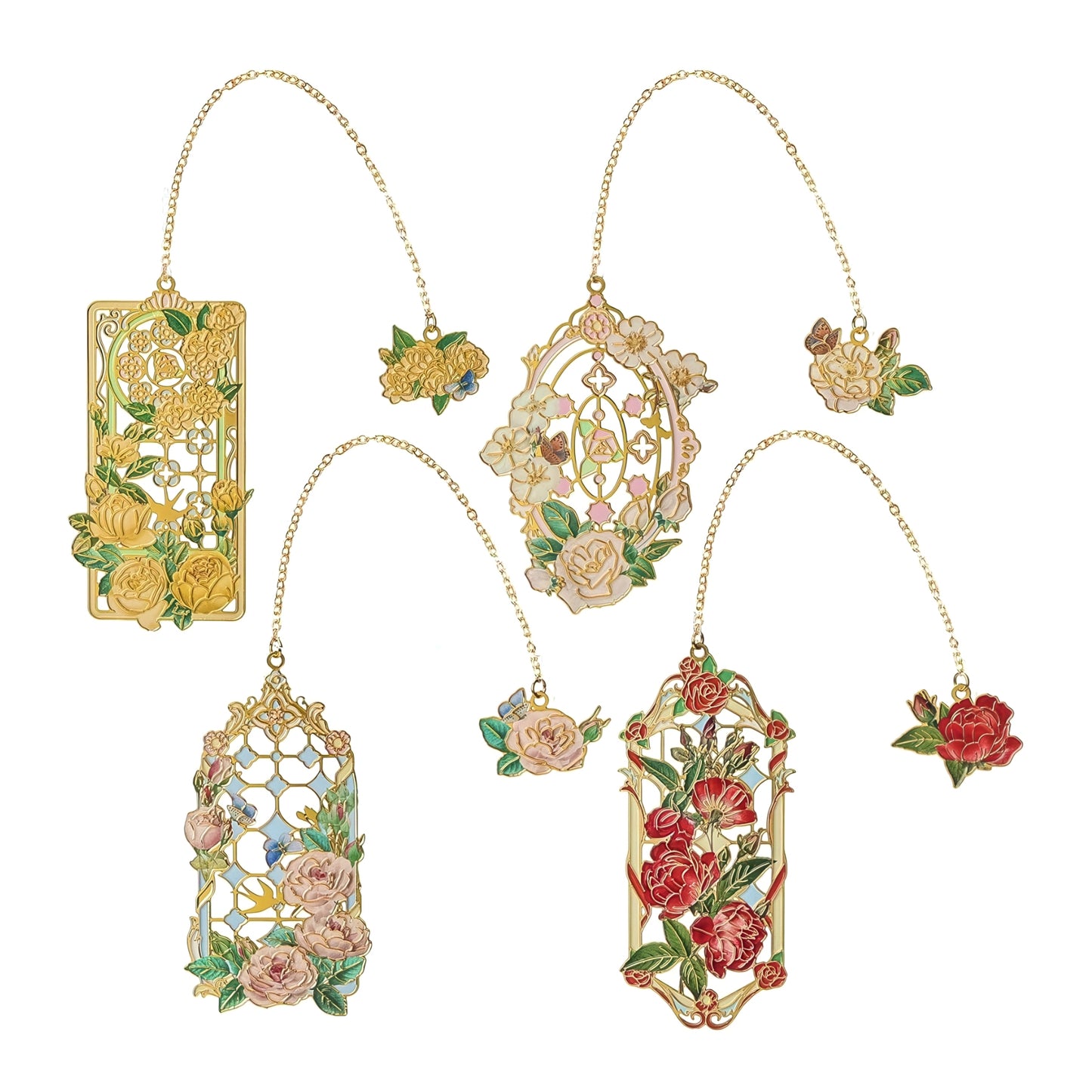 Baroque Roses Design Metal Bookmark