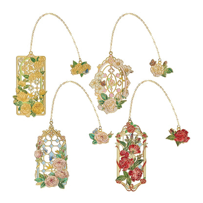 Baroque Roses Design Metal Bookmark