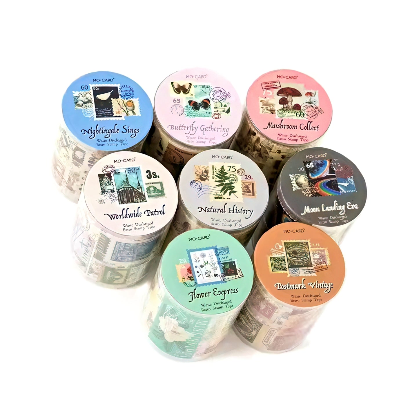 Retro Postage Stamp Sticker Roll