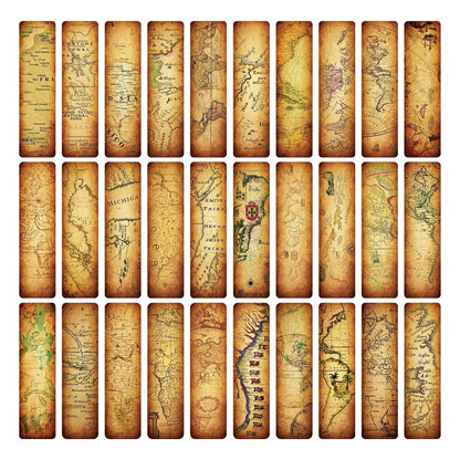 Vintage Treasure Map Paper Bookmark Set