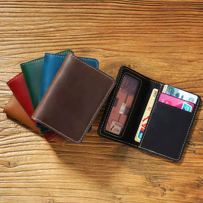 Dyed Cowhide Card Holder Wallet