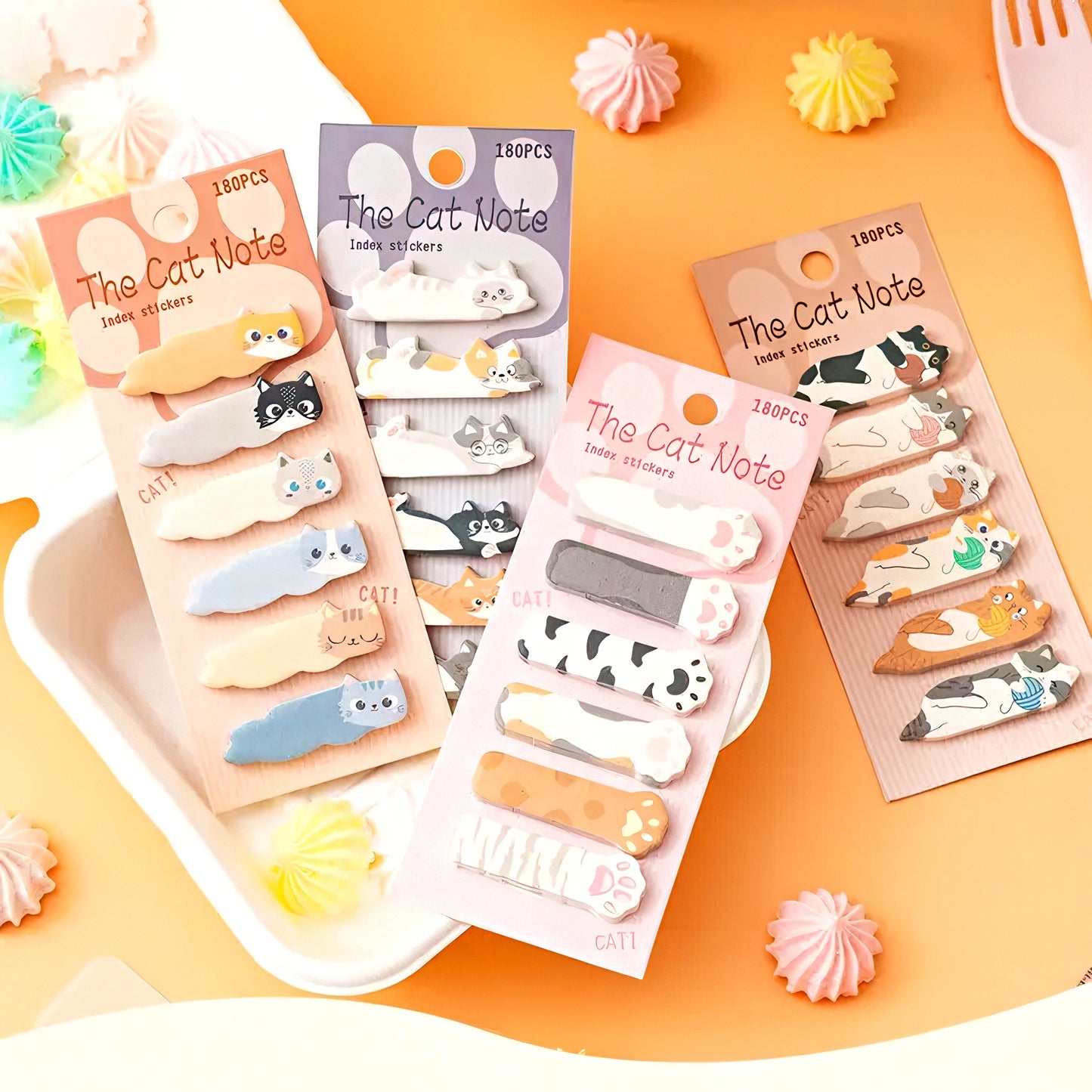 Cute Lying Cats Sticky Index Tabs