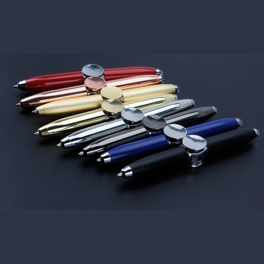 Fidget Spinner Ballpoint Pen with LED Flashlight