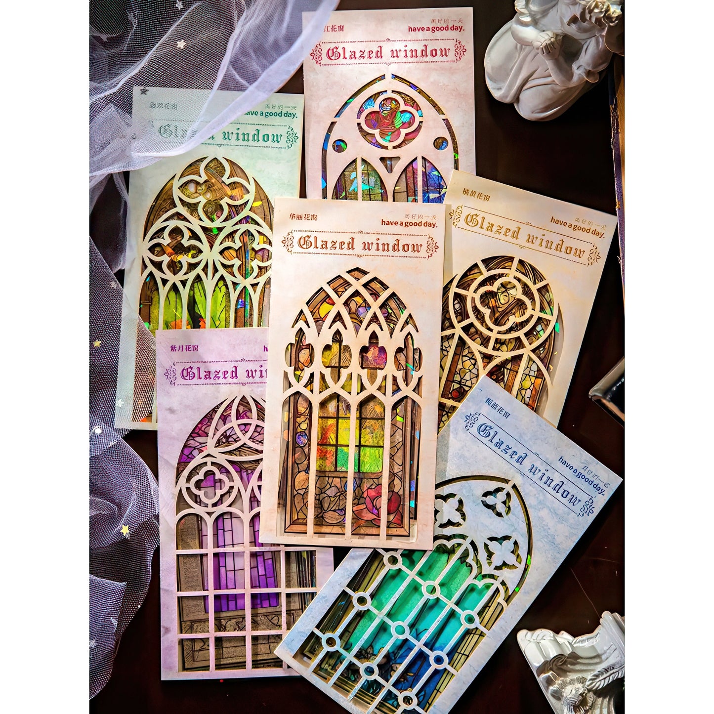 Gothic Stained Glass Window PET Stickers