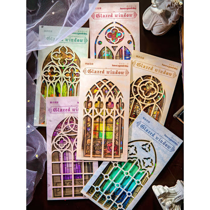 Gothic Stained Glass Window PET Stickers