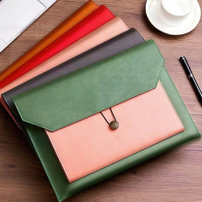 Retro Faux Leather Multi Compartment Document Bag