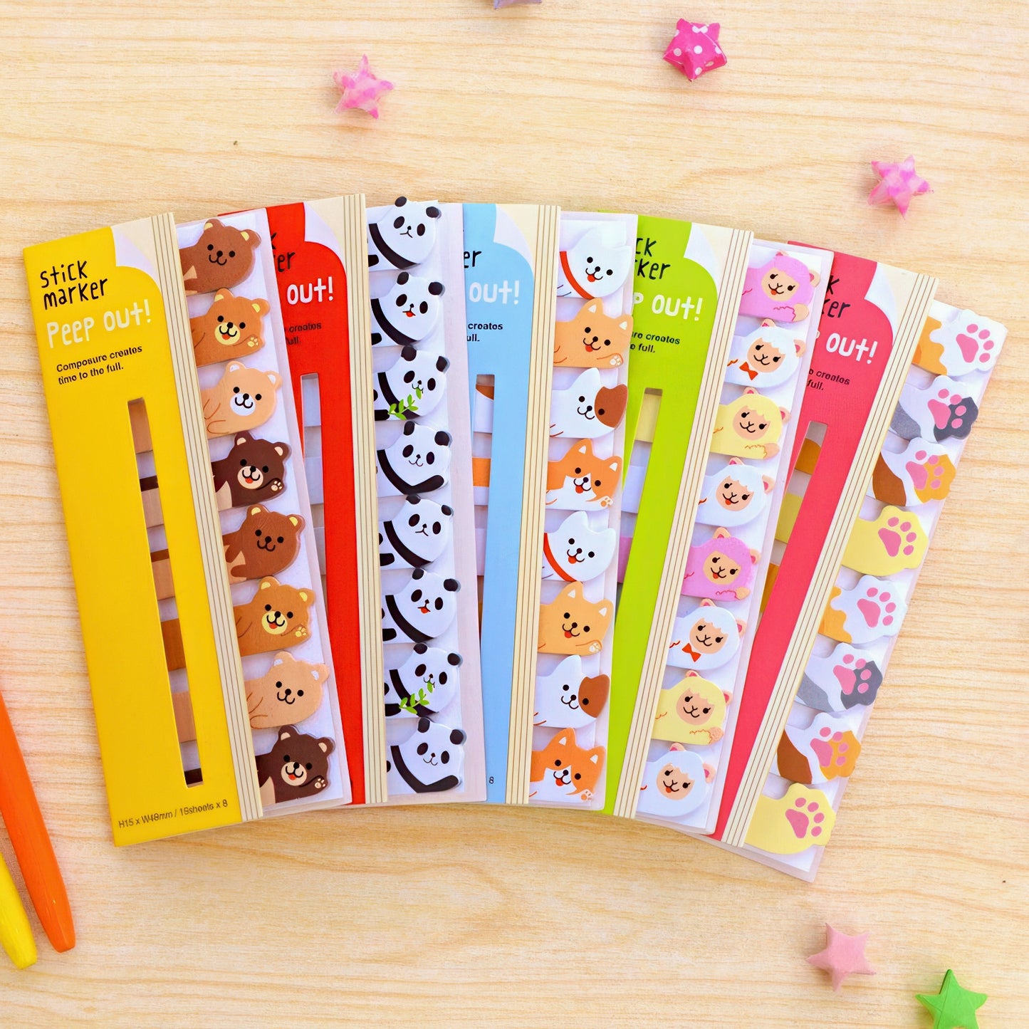 Cute Animals Peeping Out Sticky Index Tabs